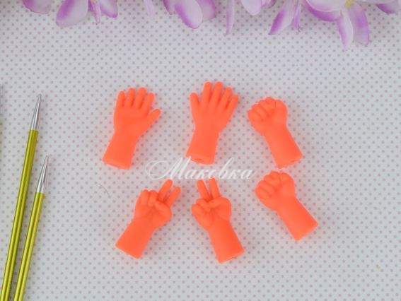 Наконечники для спиц РУКА, 6шт Оранжевые, 6шт 
