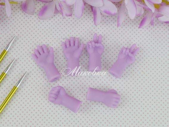 Наконечники для спиц РУКА, 6шт Сиреневые, 6шт Оранжевые