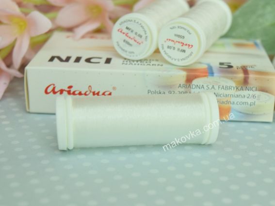 Мононитка (леска) Ariadna MFil 0-08 белая полупрозрачная