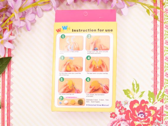 Набір форм для виготовлення помпонів 4шт D= 3,5см, 5,5см, 7см та 9 см WHWH, пристрій для рукоділля