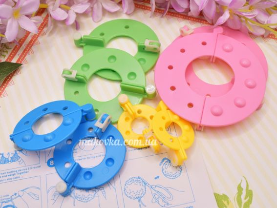 Набір форм для виготовлення помпонів 4шт D= 3,5см, 5,5см, 7см та 9 см WHWH, пристрій для рукоділля