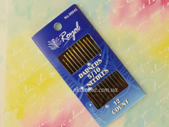 Голки для шиття штопальні Darners 5/10 (12шт), 06045 Royal  Голки для шиття штопальні Darners 5/10 (12шт), 06045 Royal 