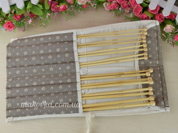 Набір прямих спиць в чохлі з тканини, бамбукові 8 пар (№№3-6,5мм) Набір прямих спиць в чохлі з тканини, бамбукові 8 пар (№№3-6,5мм)