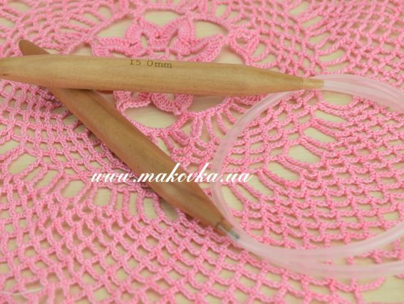 Товсті кругові спиці бамбукові №15 мм, довжина 80 см