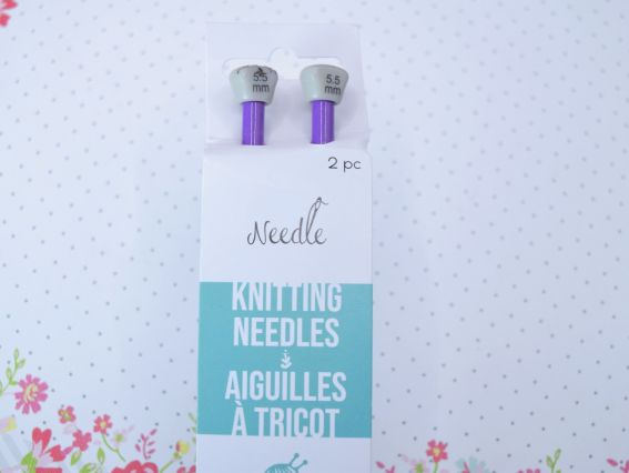 Спиці в'язальні прямі алюмінієві №5,5 мм , 35см