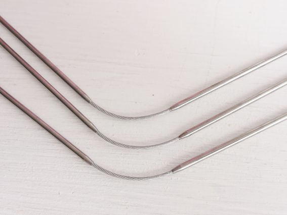 Шкарпеткові кругові в'язальні спиці на тросі 23см, №2,5 мм 3 пари