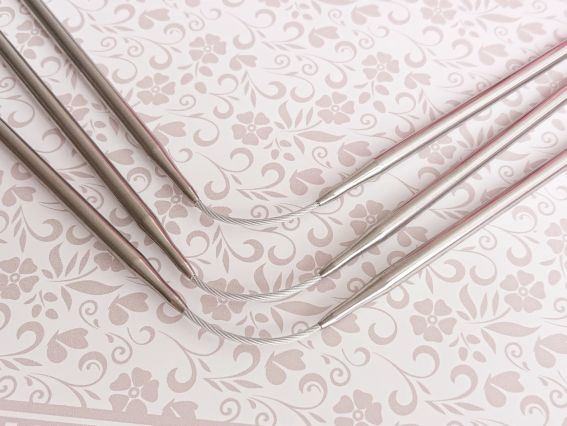 Носочные круговые вязальные спицы на тросе 23см, №4.5 мм 3 пары