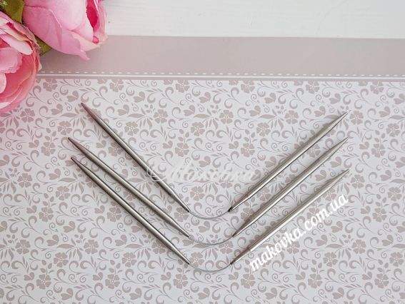 Носочные круговые вязальные спицы на тросе 23см, №5 мм 3 пары