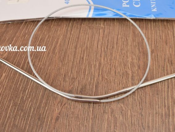 Короткі В'язальні кругові спиці,металеві на тросі №3 мм, 40 см