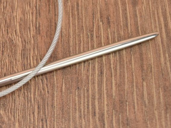 Короткі В'язальні кругові спиці,металеві на тросі №3 мм, 40 см