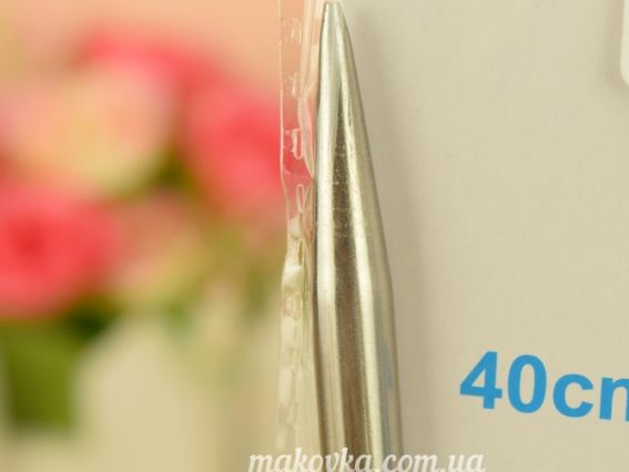 Короткие Вязальные круговые спицы,металлические  на тросике №6 мм, 40 см