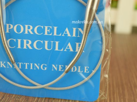 Короткие Вязальные круговые спицы,металлические  на тросике №7 мм, 40 см