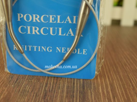 Короткие Вязальные круговые спицы,металлические  на тросике №8 мм, 40 см