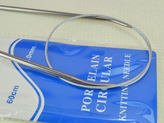 В'язальні кругові спиці, металеві на тросі №4,5 мм, 60 см