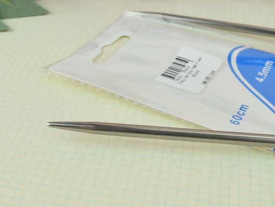 В'язальні кругові спиці, металеві на тросі №4,5 мм, 60 см