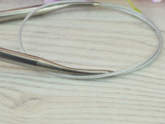 В'язальні кругові спиці, металеві на тросі №6 мм, 60 см