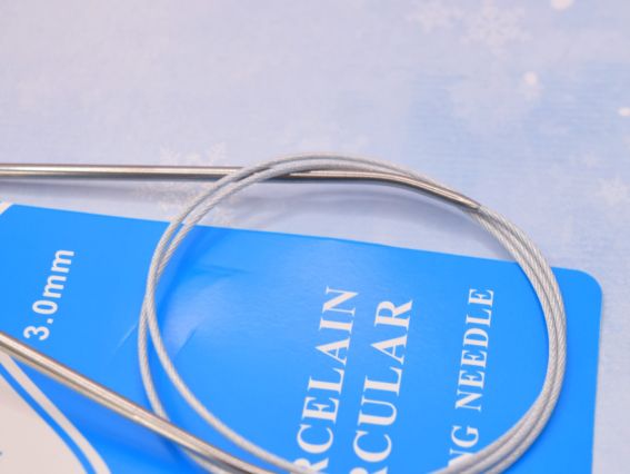 В'язальні кругові спиці, металеві на тросі №3  мм, 80 см