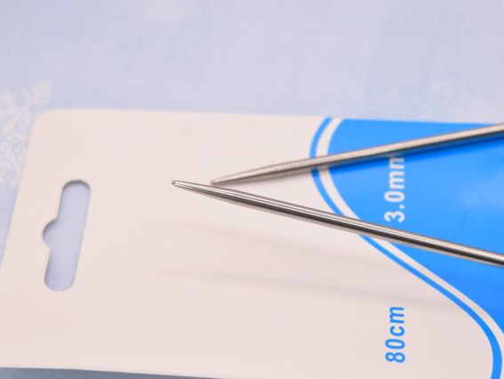 В'язальні кругові спиці, металеві на тросі №3  мм, 80 см