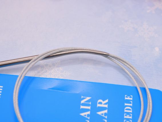 В'язальні кругові спиці, металеві на тросі №3,5  мм, 80 см