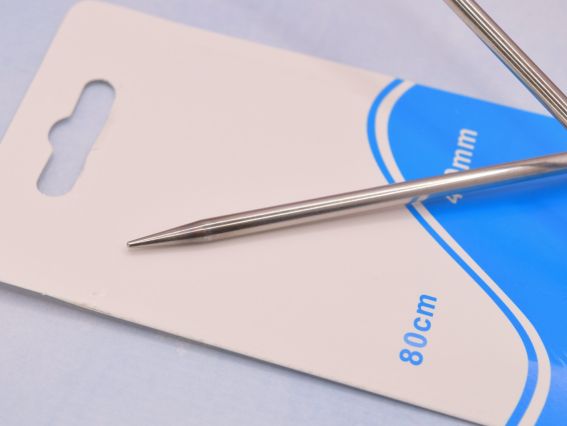 В'язальні кругові спиці, металеві на тросі №4 мм, 80 см