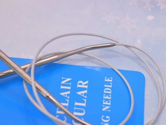 В'язальні кругові спиці, металеві на тросі №4 мм, 80 см