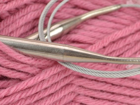 Круговые металлические вязальные спицы на тросике №9 мм, 100 см