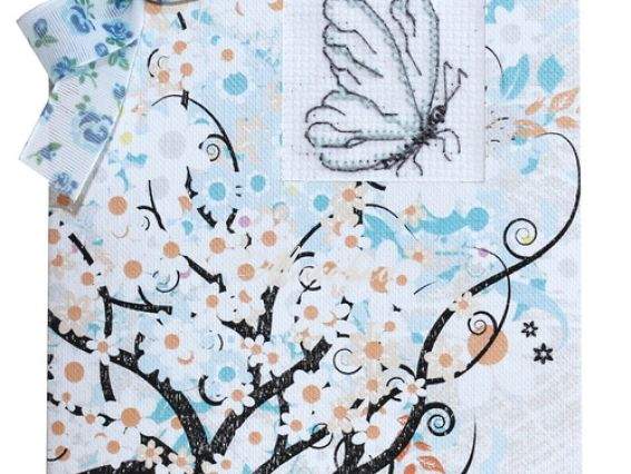 Набор для создания открытки (S) F-11 вышивка Бабочка (Love Story, дерево), Лука-С Набор для создания открытки (S) F-11 вышивка Бабочка (Love Story, дерево), Лука-С