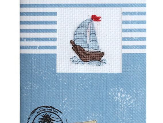 Набор для создания открытки (S) F-7 вышивка Кораблик (морская), Лука-С Набор для создания открытки (S) F-7 вышивка Кораблик (морская), Лука-С