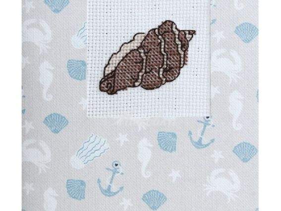 Набор для создания открытки (S) F-9 вышивка Ракушка (морская), Лука-С Набор для создания открытки (S) F-9 вышивка Ракушка (морская), Лука-С