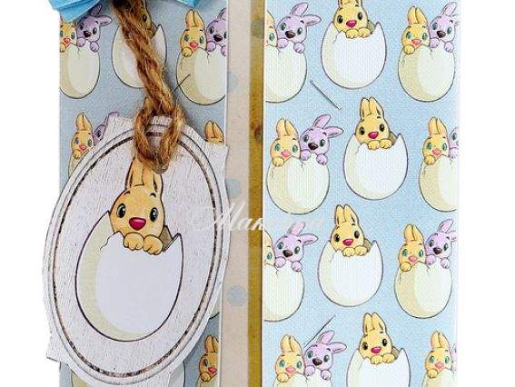 Набор для создания открытки  (S) Е-5 Зайка, голубой фон, Лука-С