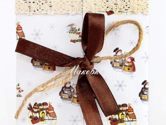 Набор для создания открытки  (S) Е-7 Снеговики и снежинки, Лука-С