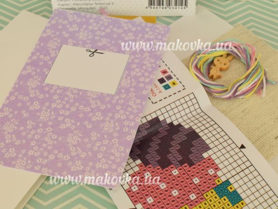 Набор для изготовления открытки с вышивкой SР-68 Пасхальные яйца Лука-С