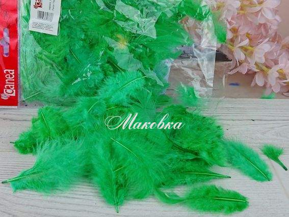 Пір'я, набір, Canea Яскраво Зелені , 10г, HM003_GR Пір'я, набір, Canea Яскраво Зелені , 10г, HM003_GR