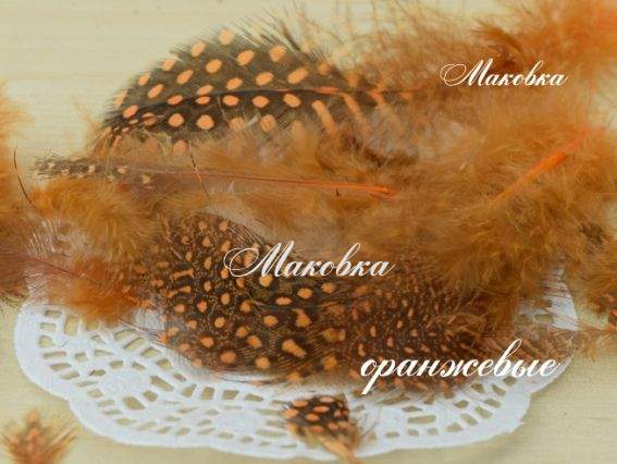 Перья Жар-птицы, ОРАНЖЕВЫЕ, пятнистые, набор 5 г, №3590 Перья Жар-птицы, ОРАНЖЕВЫЕ, пятнистые, набор 5 г, №3590