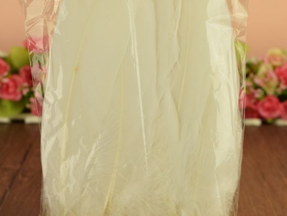 Перья, набор, Белые натуральные, длина  14-22см около 50шт/уп 571599 Перья, набор, Белые натуральные, длина  14-22см около 50шт/уп 571599