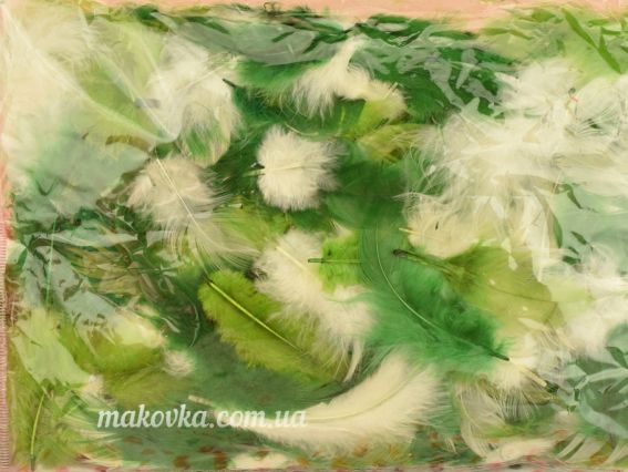 Перья, набор, Canea МИКС бело-салатово-зеленые Canea , 10г Перья, набор, Canea МИКС бело-салатово-зеленые Canea , 10г