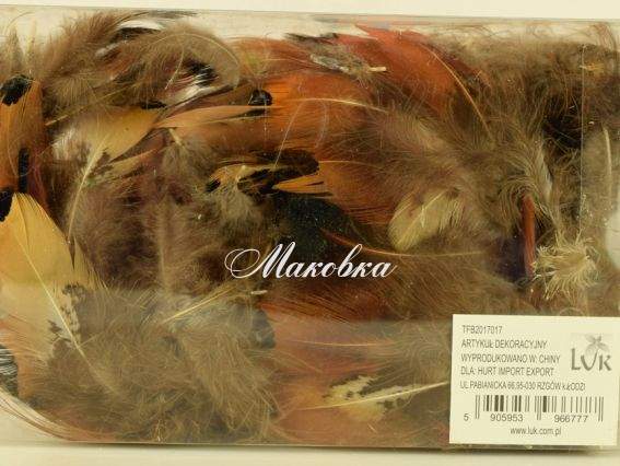 Перья в коробке 5-10см  LUK TFB2017017 рыжевото-коричневые Перья в коробке 5-10см  LUK TFB2017017 рыжевото-коричневые