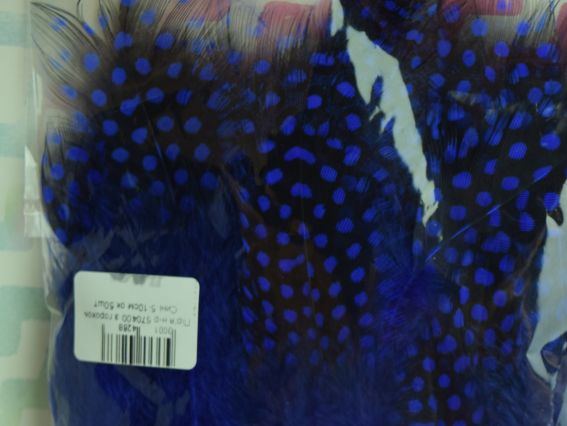 Набір пір'я натуральні, з горохом , колір Синій, 5-10см, 570400