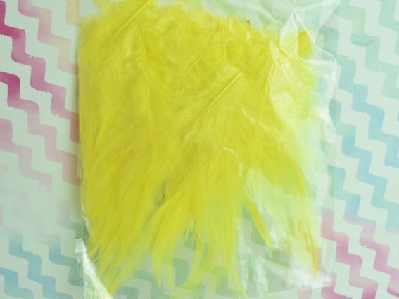 Набір пір'я натуральні, пухові проріджені , колір Жоатий 8-16см, 572357