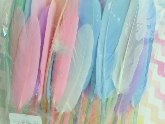 Набор перьев Пастельное ассорти, примерно 45 шт, 10-14 см, №150
