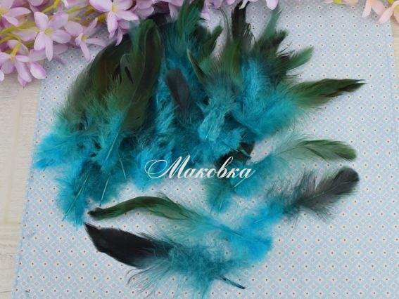 Пір'я під фазана чорно-морська,хвиля, , 6-18см Пір'я під фазана чорно-морська,хвиля, , 6-18см