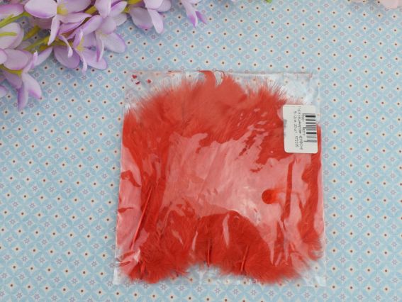 Набір Пір'я кашемірове ЧЕРВОНЕ, 5-12см, 20 шт 