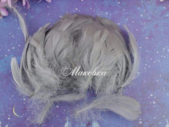 Перья, набор, Темно-Серые, длина 5-13см, около 100шт в уп, 3661 Перья, набор, Темно-Серые, длина 5-13см, около 100шт в уп, 3661