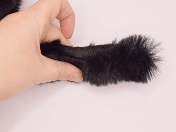 Стрічка зі штучного хутра колір Чорний, ширина 4-5 см, для оздоблення, 1 шт