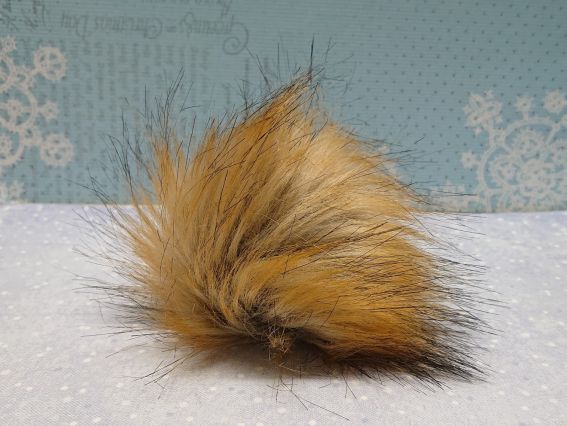 Помпон зі штучного хутра Коричнево-рудий , 1 шт Помпон зі штучного хутра Коричнево-рудий , 1 шт