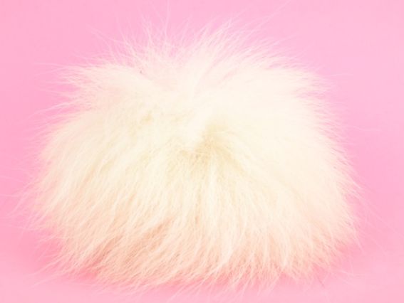 Помпон меховый, окрашенный песец, 1 шт, белый или молочный Помпон меховый, окрашенный песец, 1 шт, белый или молочный