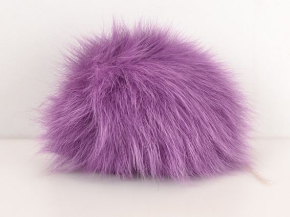Помпон меховый, окрашенный песец, 1 ш сиреневый Помпон меховый, окрашенный песец, 1 ш сиреневый