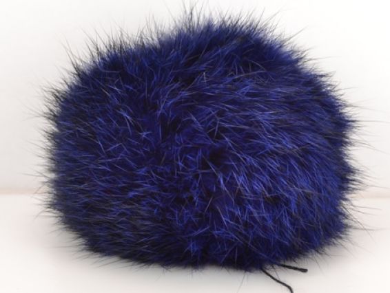 Помпон из меха кролика, окрашенный темно-синий, 1 шт Помпон из меха кролика, окрашенный темно-синий, 1 шт