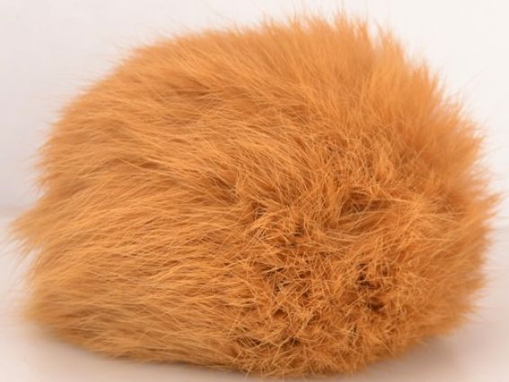 Помпон из меха кролика (№3), окрашенный коричнево-рыжий, 1 шт Помпон из меха кролика (№3), окрашенный коричнево-рыжий, 1 шт