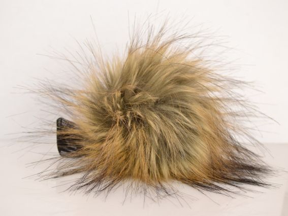 Помпон из искусственного меха Черно-коричневый, 1 шт Помпон из искусственного меха Черно-коричневый, 1 шт